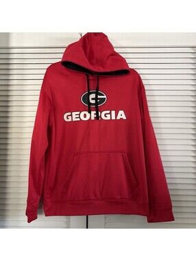 Georgia Bulldogs Hoodie Sweatshirt Mens M Red White Black Graphics Tailgating